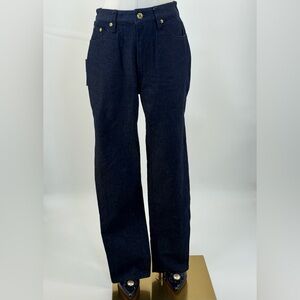 Brandon Maxwell High Rise Classic Straight leg Skinny Dark Blue Denim Size 28